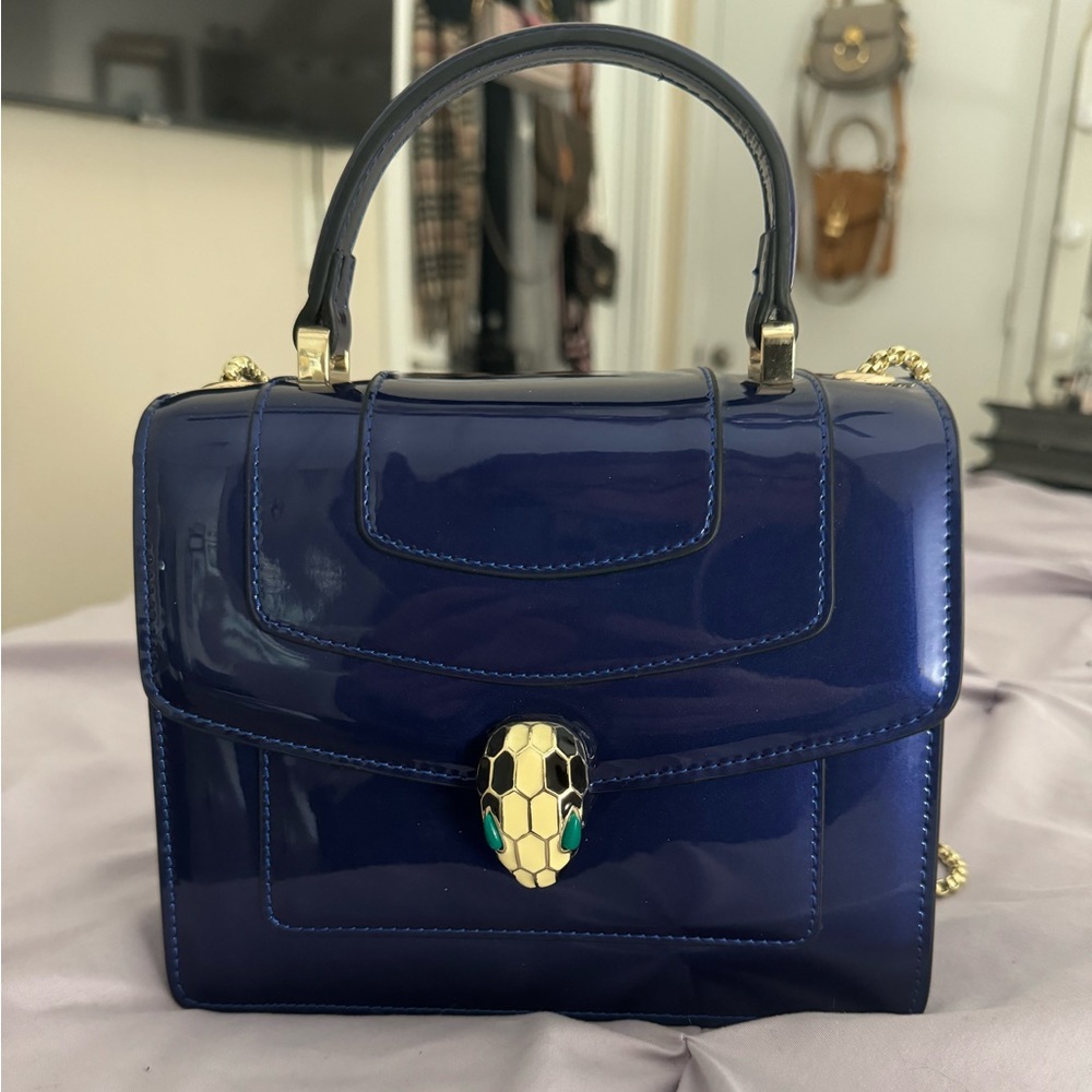 Serpent Clasp Top-Handle Bag